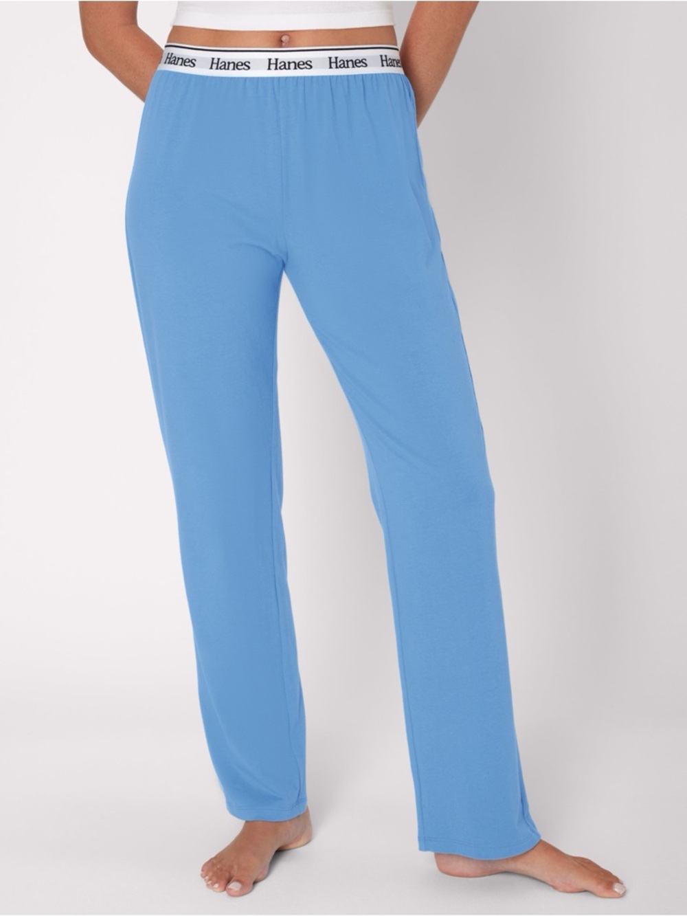 HANES Women's Bright Blue Comfywear Cotton Lounge Pants SMALL